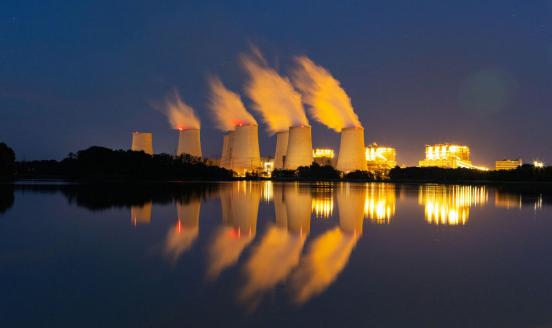 Visual of power station at night